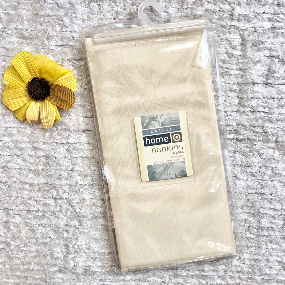 🆕New with tags 4 pack 100% Cotton NAPKINS 20x20